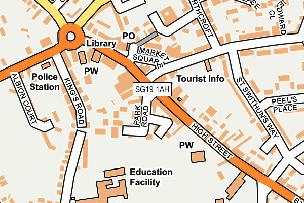 SG19 1AH map - OS OpenMap – Local (Ordnance Survey) SG19 1AH map - OS OpenMap – Local (Ordnance Survey)