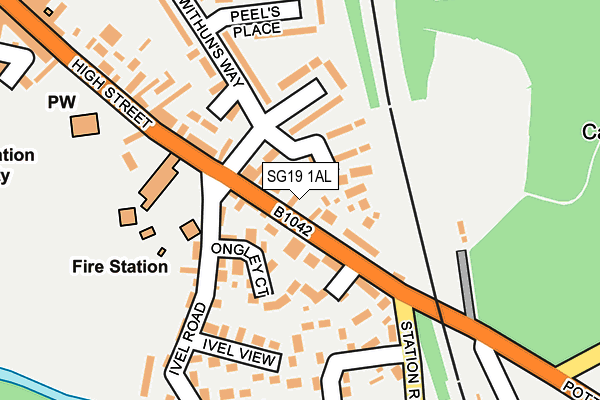 SG19 1AL map - OS OpenMap – Local (Ordnance Survey)