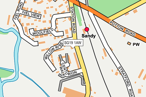 SG19 1AW map - OS OpenMap – Local (Ordnance Survey) SG19 1AW map - OS OpenMap – Local (Ordnance Survey)