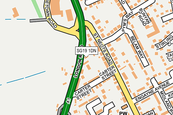 SG19 1DN map - OS OpenMap – Local (Ordnance Survey) SG19 1DN map - OS OpenMap – Local (Ordnance Survey)