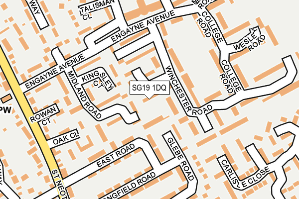SG19 1DQ map - OS OpenMap – Local (Ordnance Survey) SG19 1DQ map - OS OpenMap – Local (Ordnance Survey)