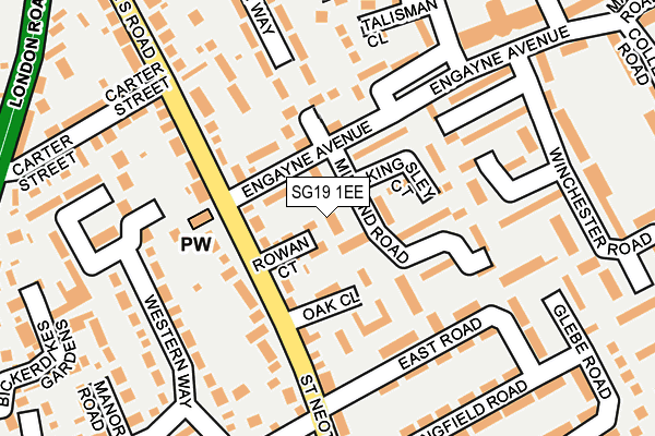 SG19 1EE map - OS OpenMap – Local (Ordnance Survey) SG19 1EE map - OS OpenMap – Local (Ordnance Survey)