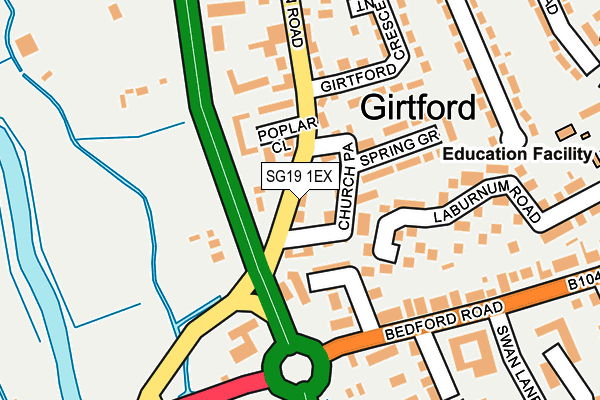 SG19 1EX map - OS OpenMap – Local (Ordnance Survey) SG19 1EX map - OS OpenMap – Local (Ordnance Survey)