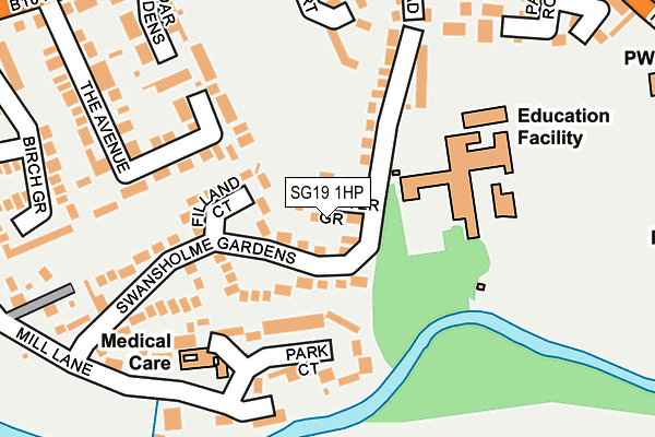 SG19 1HP map - OS OpenMap – Local (Ordnance Survey) SG19 1HP map - OS OpenMap – Local (Ordnance Survey)