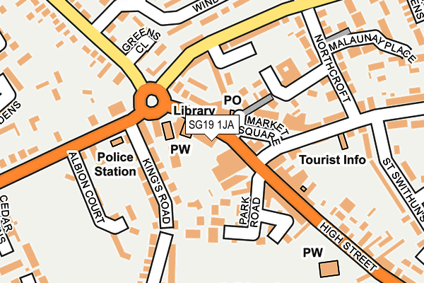 SG19 1JA map - OS OpenMap – Local (Ordnance Survey) SG19 1JA map - OS OpenMap – Local (Ordnance Survey)