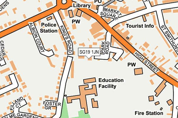 SG19 1JN map - OS OpenMap – Local (Ordnance Survey)