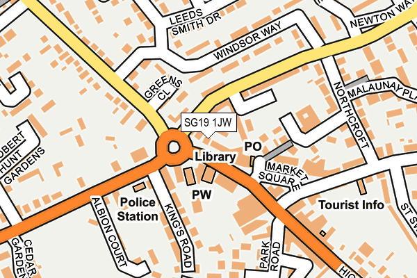 SG19 1JW map - OS OpenMap – Local (Ordnance Survey) SG19 1JW map - OS OpenMap – Local (Ordnance Survey)