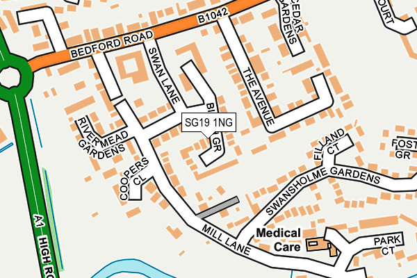 SG19 1NG map - OS OpenMap – Local (Ordnance Survey) SG19 1NG map - OS OpenMap – Local (Ordnance Survey)