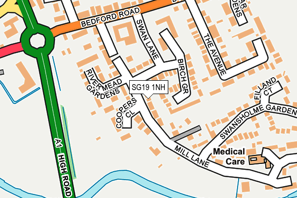 SG19 1NH map - OS OpenMap – Local (Ordnance Survey)