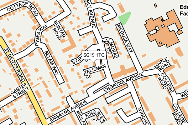 SG19 1TQ map - OS OpenMap – Local (Ordnance Survey) SG19 1TQ map - OS OpenMap – Local (Ordnance Survey)