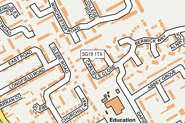 SG19 1TX map - OS OpenMap – Local (Ordnance Survey) SG19 1TX map - OS OpenMap – Local (Ordnance Survey)