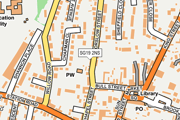 SG19 2NS map - OS OpenMap – Local (Ordnance Survey) SG19 2NS map - OS OpenMap – Local (Ordnance Survey)