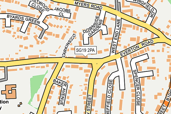 SG19 2PA map - OS OpenMap – Local (Ordnance Survey) SG19 2PA map - OS OpenMap – Local (Ordnance Survey)