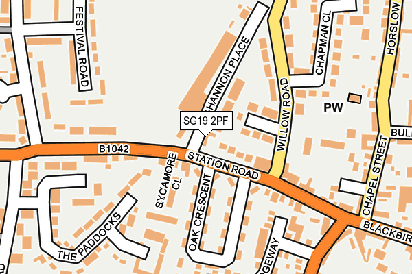 SG19 2PF map - OS OpenMap – Local (Ordnance Survey) SG19 2PF map - OS OpenMap – Local (Ordnance Survey)