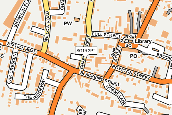 SG19 2PT map - OS OpenMap – Local (Ordnance Survey)