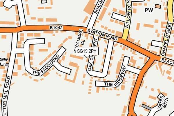 SG19 2PY map - OS OpenMap – Local (Ordnance Survey) SG19 2PY map - OS OpenMap – Local (Ordnance Survey)