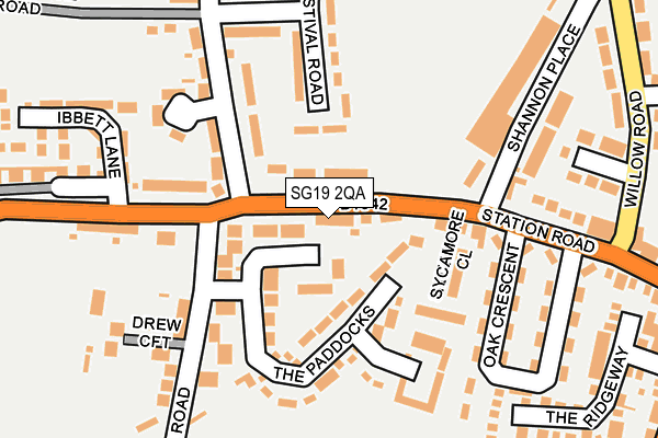 SG19 2QA map - OS OpenMap – Local (Ordnance Survey) SG19 2QA map - OS OpenMap – Local (Ordnance Survey)