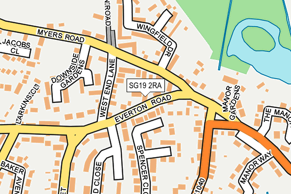SG19 2RA map - OS OpenMap – Local (Ordnance Survey) SG19 2RA map - OS OpenMap – Local (Ordnance Survey)