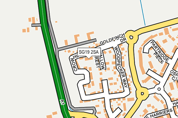 SG19 2SA map - OS OpenMap – Local (Ordnance Survey) SG19 2SA map - OS OpenMap – Local (Ordnance Survey)