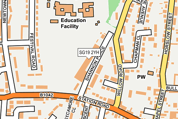 SG19 2YH map - OS OpenMap – Local (Ordnance Survey) SG19 2YH map - OS OpenMap – Local (Ordnance Survey)