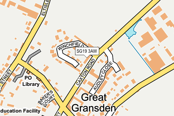 SG19 3AW map - OS OpenMap – Local (Ordnance Survey)