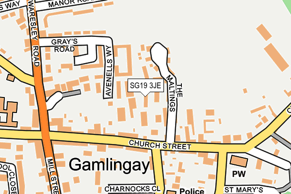 SG19 3JE map - OS OpenMap – Local (Ordnance Survey) SG19 3JE map - OS OpenMap – Local (Ordnance Survey)