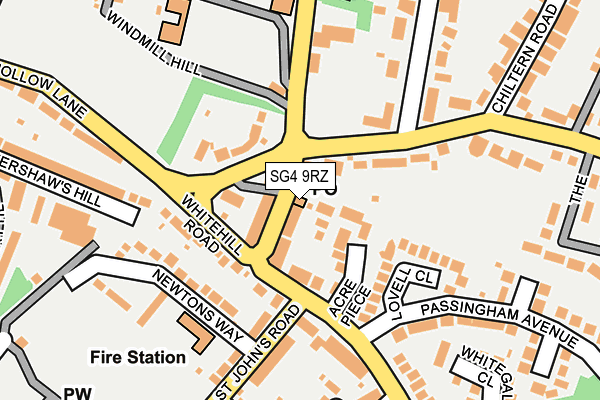 SG4 9RZ map - OS OpenMap – Local (Ordnance Survey)