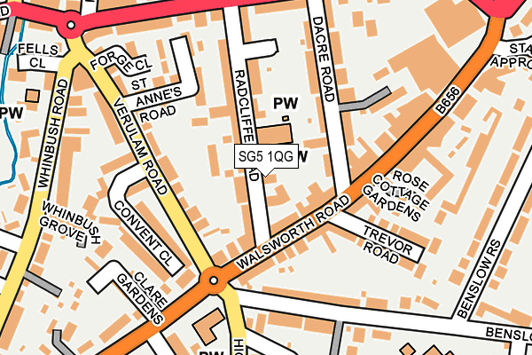 SG5 1QG map - OS OpenMap – Local (Ordnance Survey) SG5 1QG map - OS OpenMap – Local (Ordnance Survey)