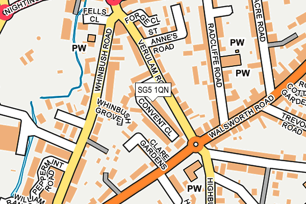 SG5 1QN map - OS OpenMap – Local (Ordnance Survey) SG5 1QN map - OS OpenMap – Local (Ordnance Survey)