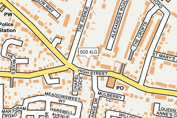SG5 4LG map - OS OpenMap – Local (Ordnance Survey) SG5 4LG map - OS OpenMap – Local (Ordnance Survey)