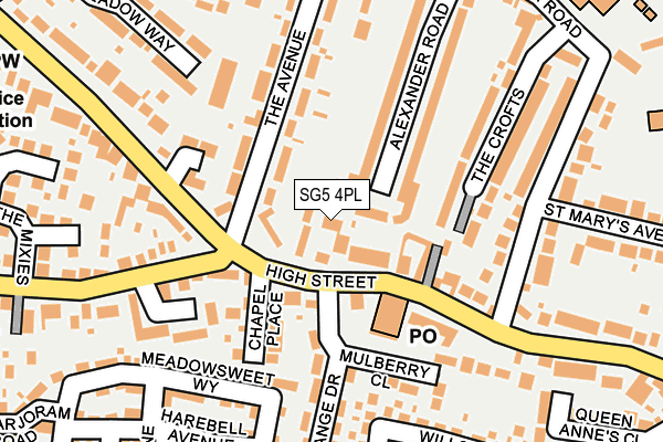 SG5 4PL map - OS OpenMap – Local (Ordnance Survey) SG5 4PL map - OS OpenMap – Local (Ordnance Survey)