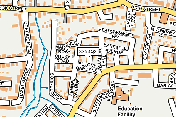 SG5 4QX map - OS OpenMap – Local (Ordnance Survey)