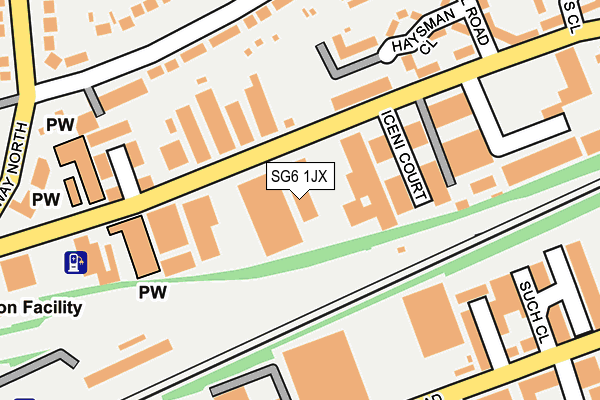 SG6 1JX map - OS OpenMap – Local (Ordnance Survey)