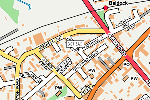 SG7 5AQ map - OS OpenMap – Local (Ordnance Survey) SG7 5AQ map - OS OpenMap – Local (Ordnance Survey)