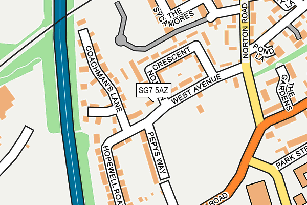 SG7 5AZ map - OS OpenMap – Local (Ordnance Survey) SG7 5AZ map - OS OpenMap – Local (Ordnance Survey)