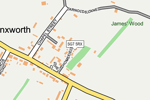 SG7 5RX map - OS OpenMap – Local (Ordnance Survey) SG7 5RX map - OS OpenMap – Local (Ordnance Survey)