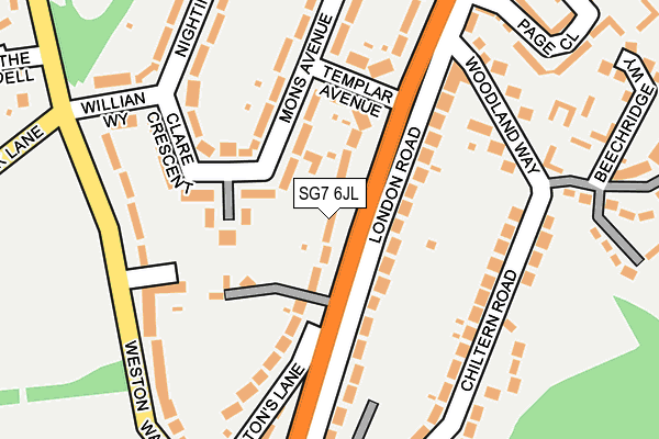 SG7 6JL map - OS OpenMap – Local (Ordnance Survey) SG7 6JL map - OS OpenMap – Local (Ordnance Survey)