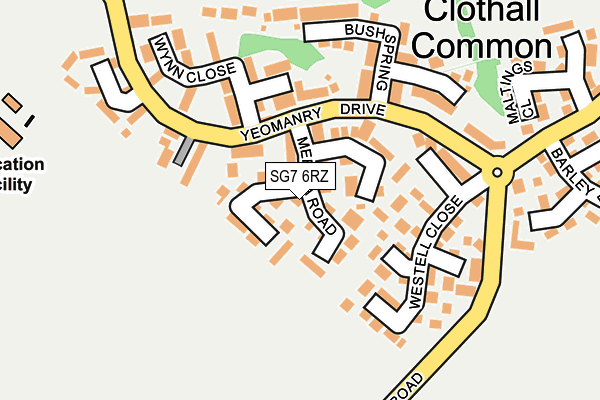 SG7 6RZ map - OS OpenMap – Local (Ordnance Survey) SG7 6RZ map - OS OpenMap – Local (Ordnance Survey)