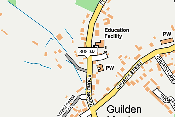 SG8 0JZ map - OS OpenMap – Local (Ordnance Survey)