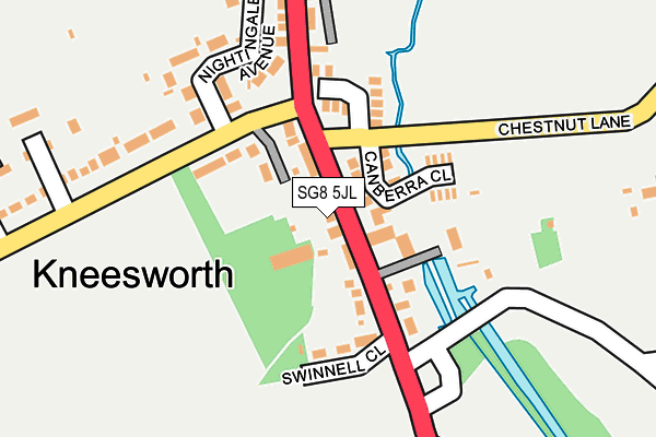 SG8 5JL map - OS OpenMap – Local (Ordnance Survey)