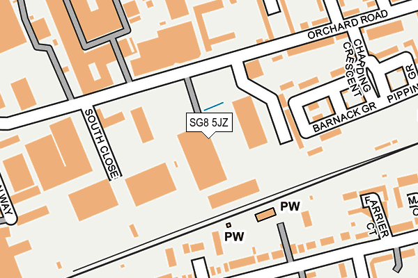 SG8 5JZ map - OS OpenMap – Local (Ordnance Survey) SG8 5JZ map - OS OpenMap – Local (Ordnance Survey)