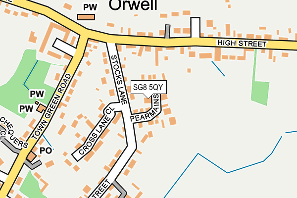 SG8 5QY map - OS OpenMap – Local (Ordnance Survey) SG8 5QY map - OS OpenMap – Local (Ordnance Survey)