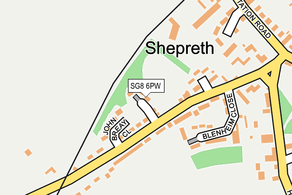 SG8 6PW map - OS OpenMap – Local (Ordnance Survey)