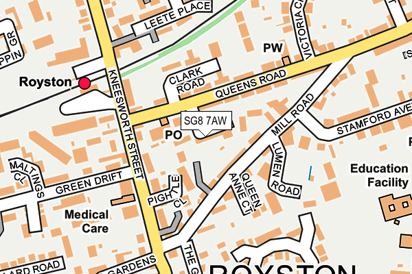 SG8 7AW map - OS OpenMap – Local (Ordnance Survey) SG8 7AW map - OS OpenMap – Local (Ordnance Survey)
