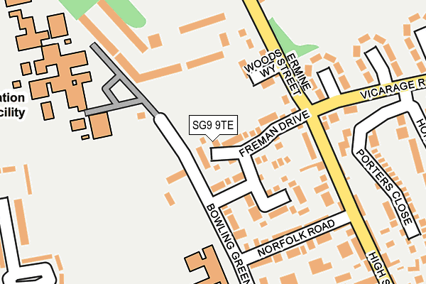 SG9 9TE map - OS OpenMap – Local (Ordnance Survey) SG9 9TE map - OS OpenMap – Local (Ordnance Survey)