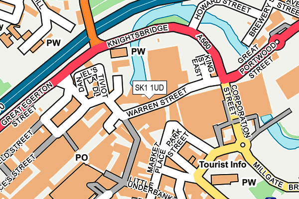 SK1 1UD map - OS OpenMap – Local (Ordnance Survey) SK1 1UD map - OS OpenMap – Local (Ordnance Survey)