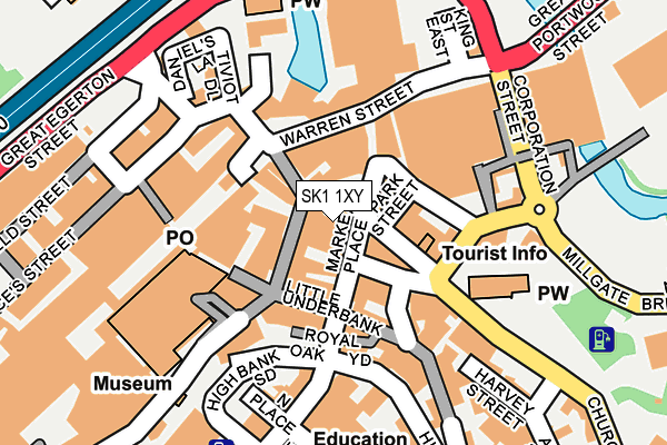 SK1 1XY map - OS OpenMap – Local (Ordnance Survey) SK1 1XY map - OS OpenMap – Local (Ordnance Survey)