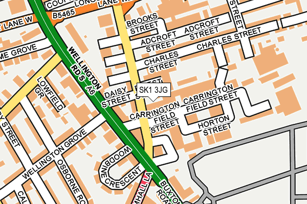 SK1 3JG map - OS OpenMap – Local (Ordnance Survey) SK1 3JG map - OS OpenMap – Local (Ordnance Survey)