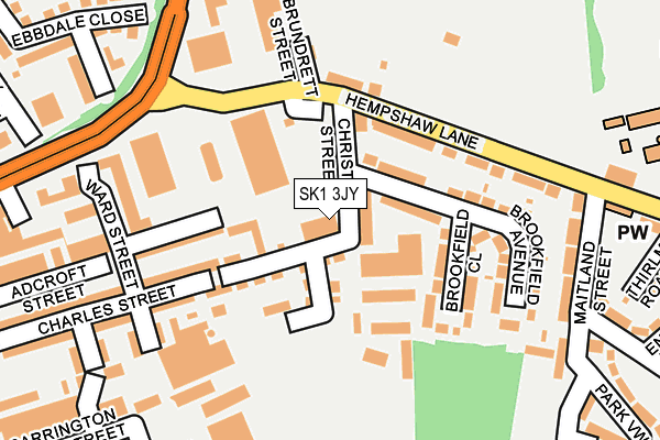 SK1 3JY map - OS OpenMap – Local (Ordnance Survey) SK1 3JY map - OS OpenMap – Local (Ordnance Survey)