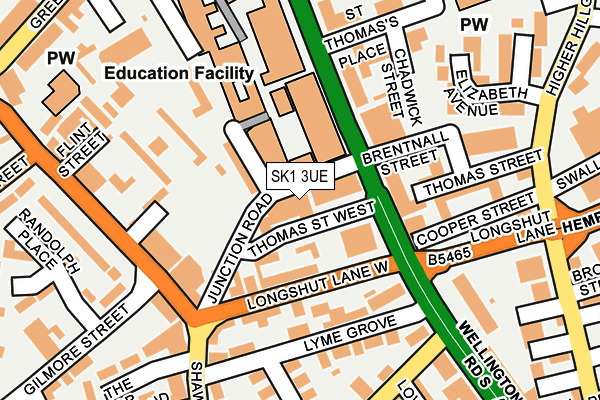SK1 3UE map - OS OpenMap – Local (Ordnance Survey) SK1 3UE map - OS OpenMap – Local (Ordnance Survey)